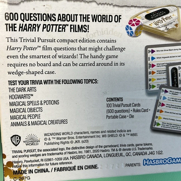 Hasbro Gaming Harry Potter Trivial Pursuit Game, Age 8+, Harry Potter Movie Game - Picture 3 of 8